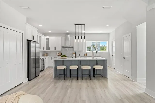 a view of kitchen with breakfast area
