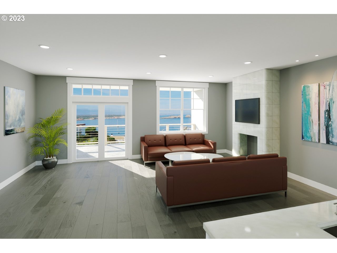 976 4th Avenue, Unit 5 Hammond, OR 97121 - Photo 4 of 13 a living room with furniture and a flat screen tv