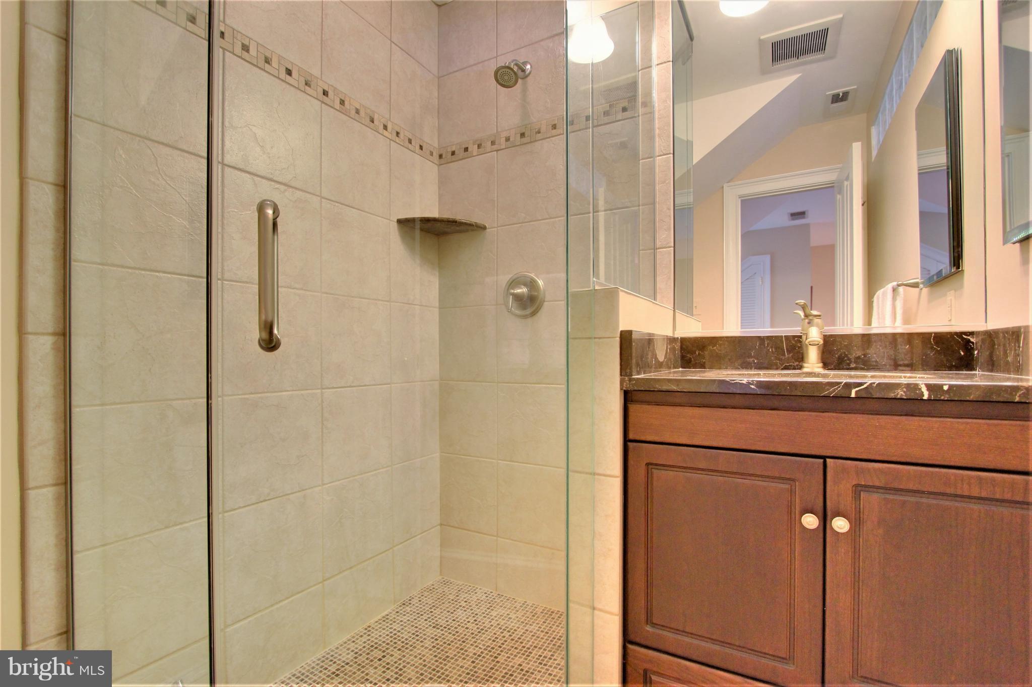13705 Loria Court Clarksville, MD 21029 - Photo 24 of 30 a bathroom with a granite countertop shower sink and mirror