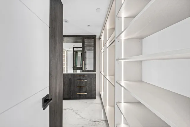 an empty room with an entryway