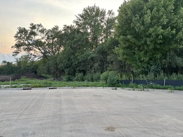 a view of backyard with green space