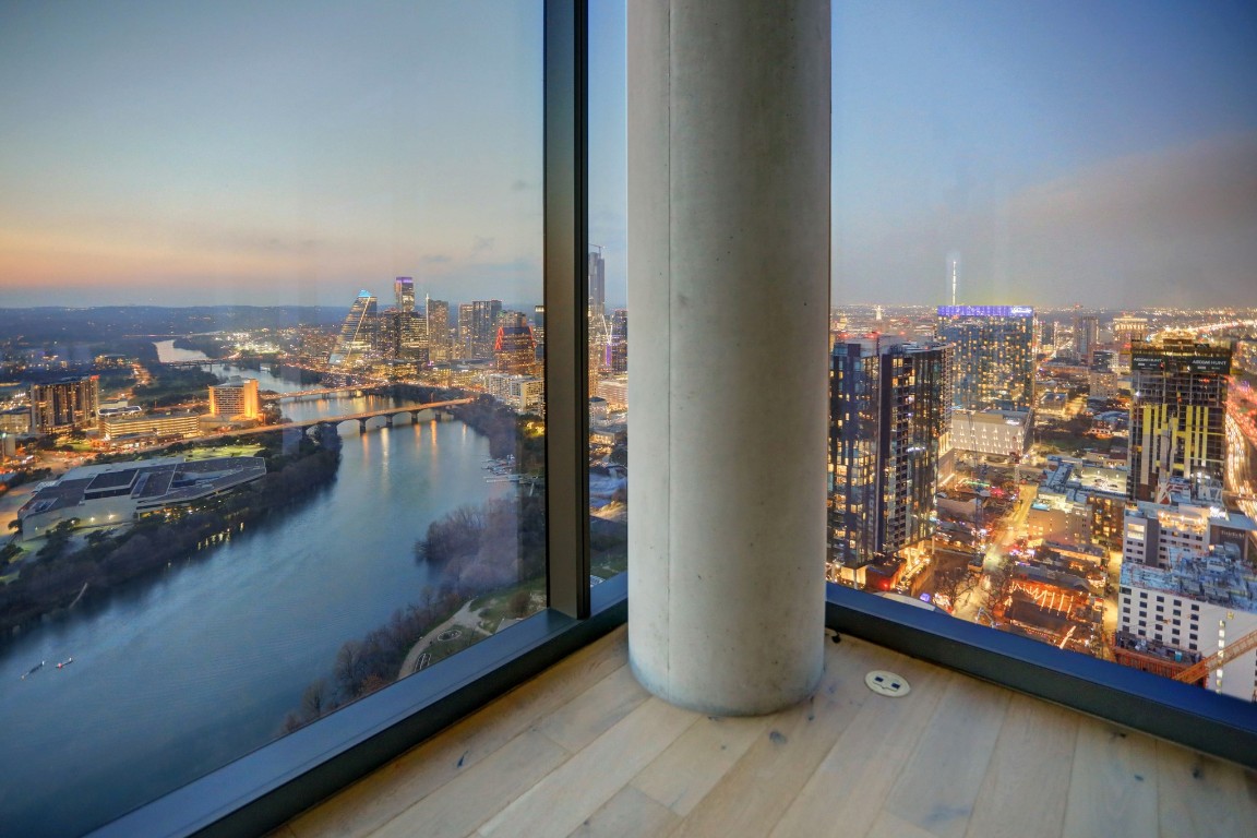 44 East Avenue, Unit 4203 Austin, TX 78701 - Photo 6 of 26 a view of a lake from a balcony