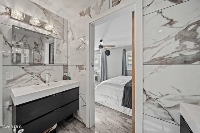 a view of a swimming pool with a patio