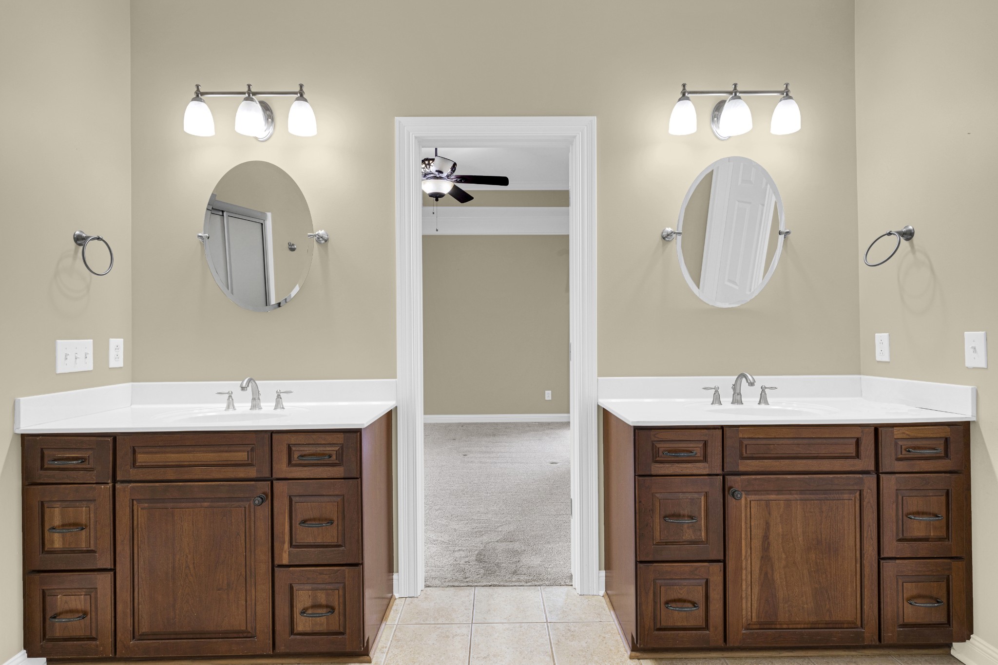 5144 Drake Road Cedar Hill, TN 37032 - Photo 54 of 80 a bathroom with a double vanity sink and a mirror
