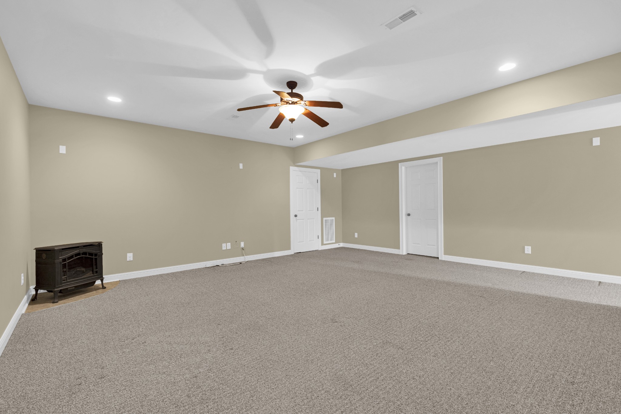 5144 Drake Road Cedar Hill, TN 37032 - Photo 64 of 80 an empty room with chandelier fan and windows