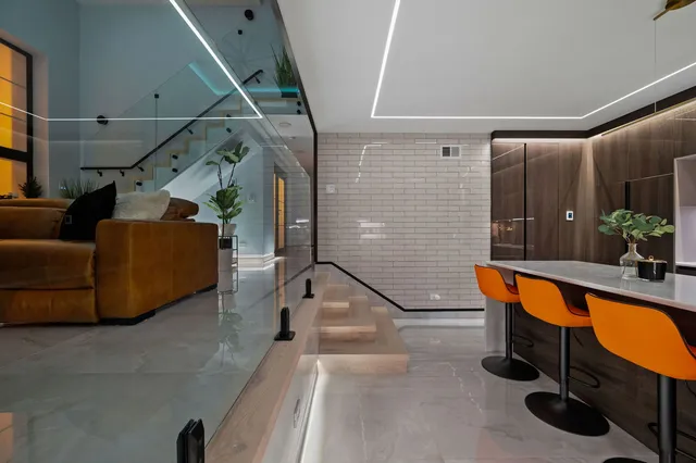 a house view with a sink and a couch