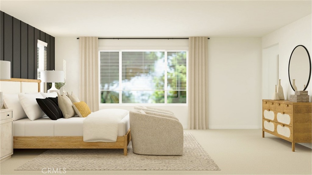 2386 Peach Tree Lane Perris, CA 92570 - Photo 16 of 23 a bedroom with a bed a mirror and a window