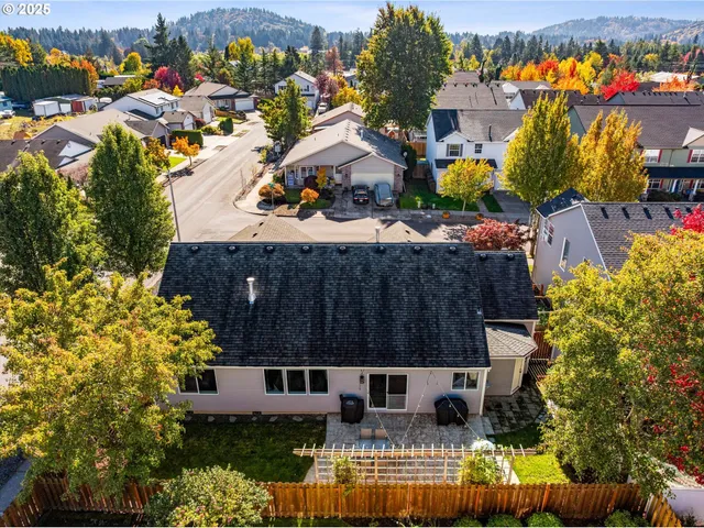 an outdoor space with seating space