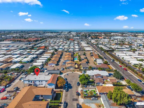 an aerial view of a city