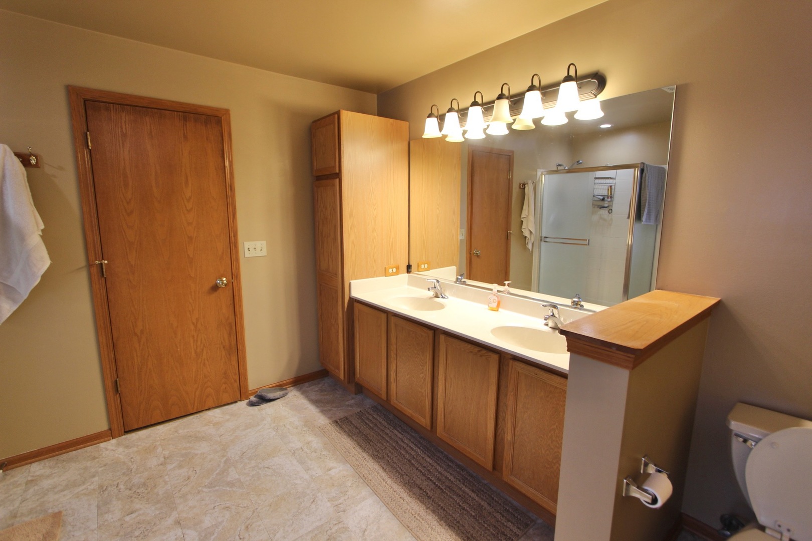 1458 Wildmeadow Road Round Lake, IL 60073 - Photo 33 of 45 a bathroom with a double vanity sink and a mirror