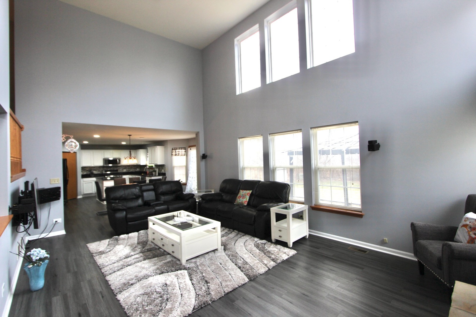 1458 Wildmeadow Road Round Lake, IL 60073 - Photo 9 of 45 a living room with furniture fireplace and a large window