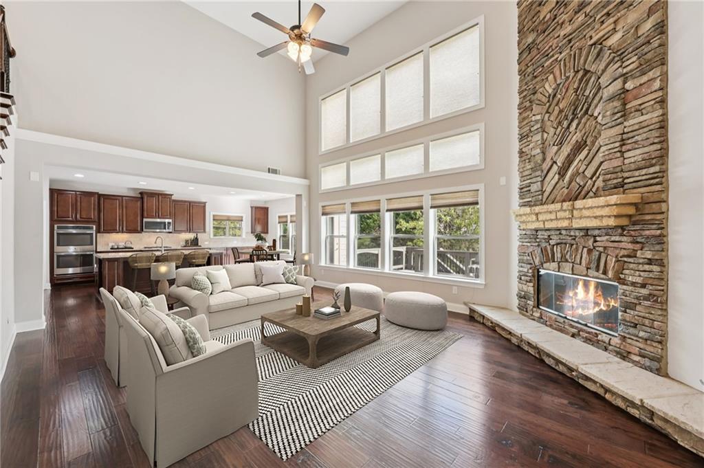 3328 Knight Road Marietta, GA 30066 - Photo 3 of 44 a living room with furniture and a large window with wooden floor