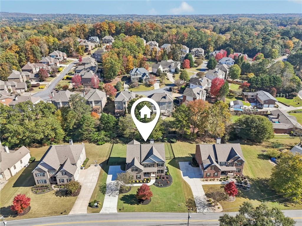 3328 Knight Road Marietta, GA 30066 - Photo 33 of 44 an aerial view of a house with a yard