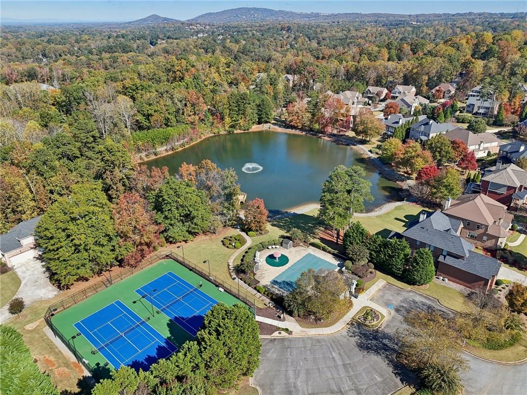 3328 Knight Road Marietta, GA 30066 - Photo 36 of 44 an aerial view of residential house with outdoor space and lake view