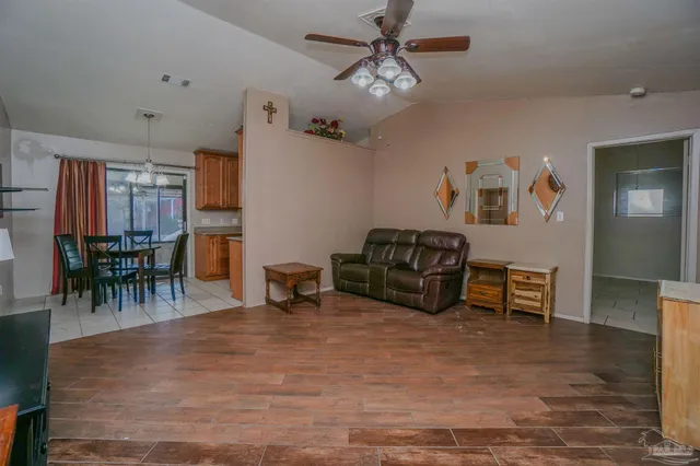 a living room with furniture
