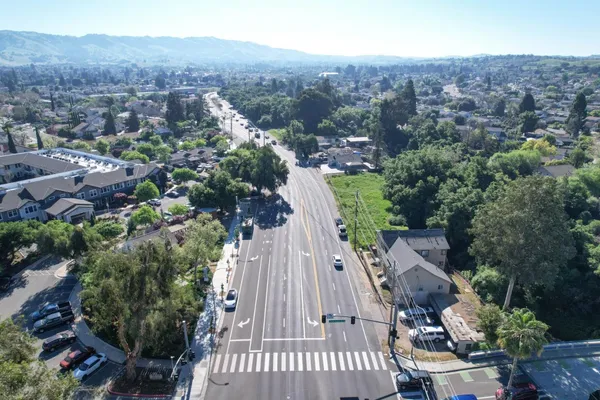 an aerial view of multiple house
