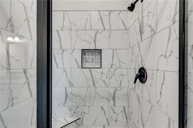 a bathroom with a shower