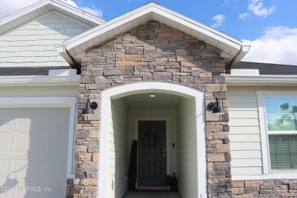 a front view of a house