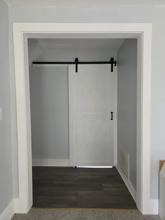 a bathroom with a window