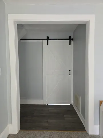 a bathroom with a window