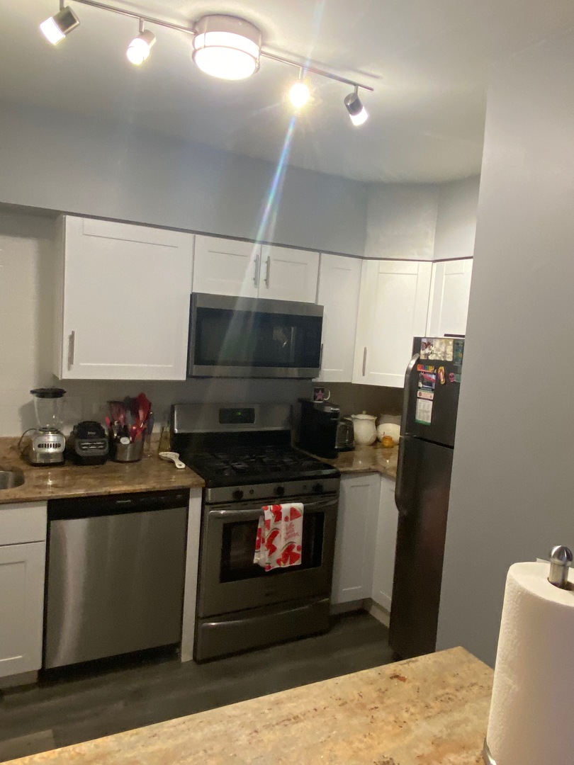 7000 Mather Avenue, Unit 101 Chicago Ridge, IL 60415 - Photo 6 of 21 a kitchen with stainless steel appliances wooden cabinets and a stove top oven