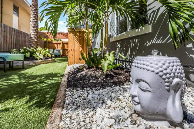 a view of outdoor space with wooden fence