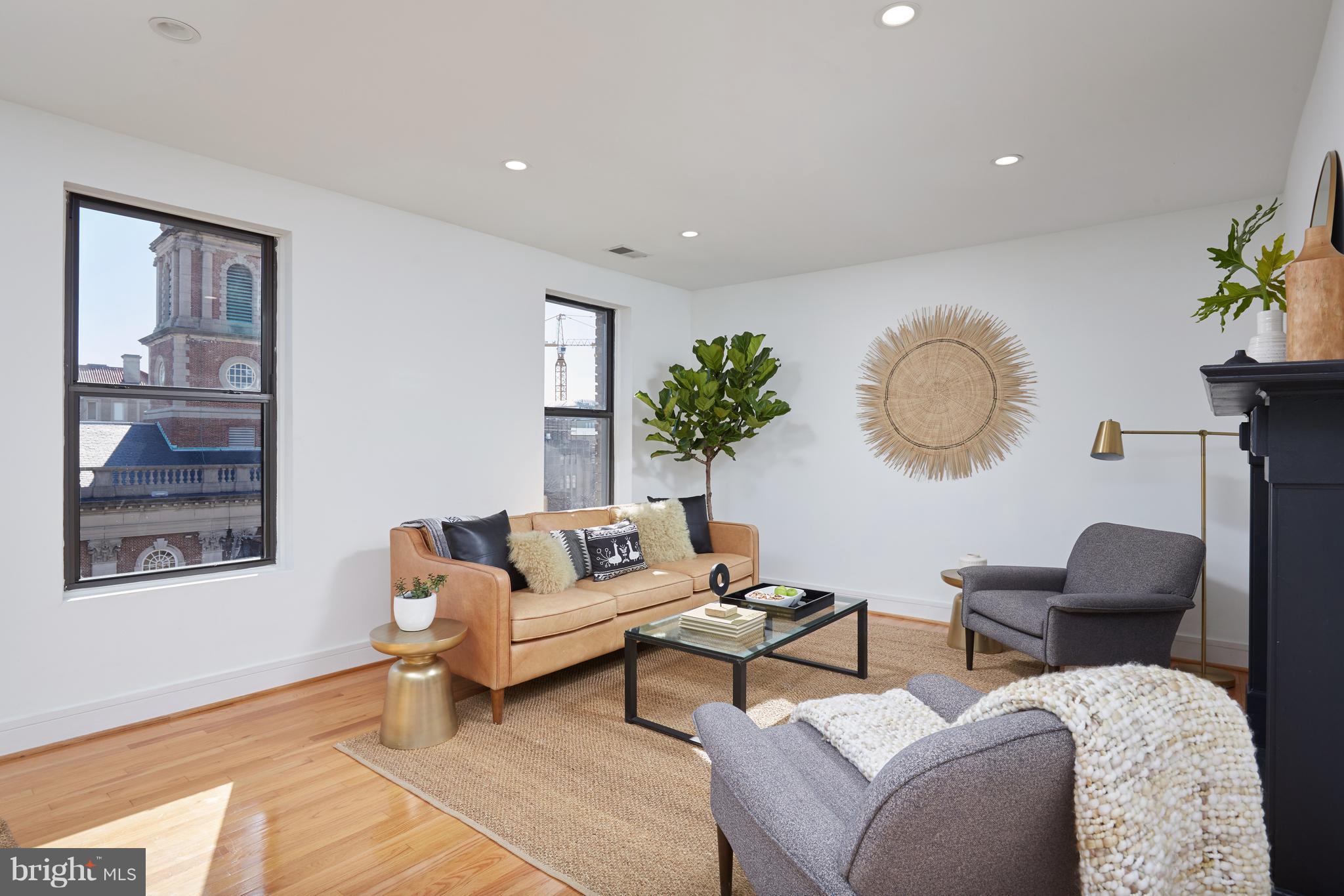 2901 16th Street Northwest, Unit 504 Washington, DC 20009 - Photo 13 of 30 Living Room with South-Facing Views