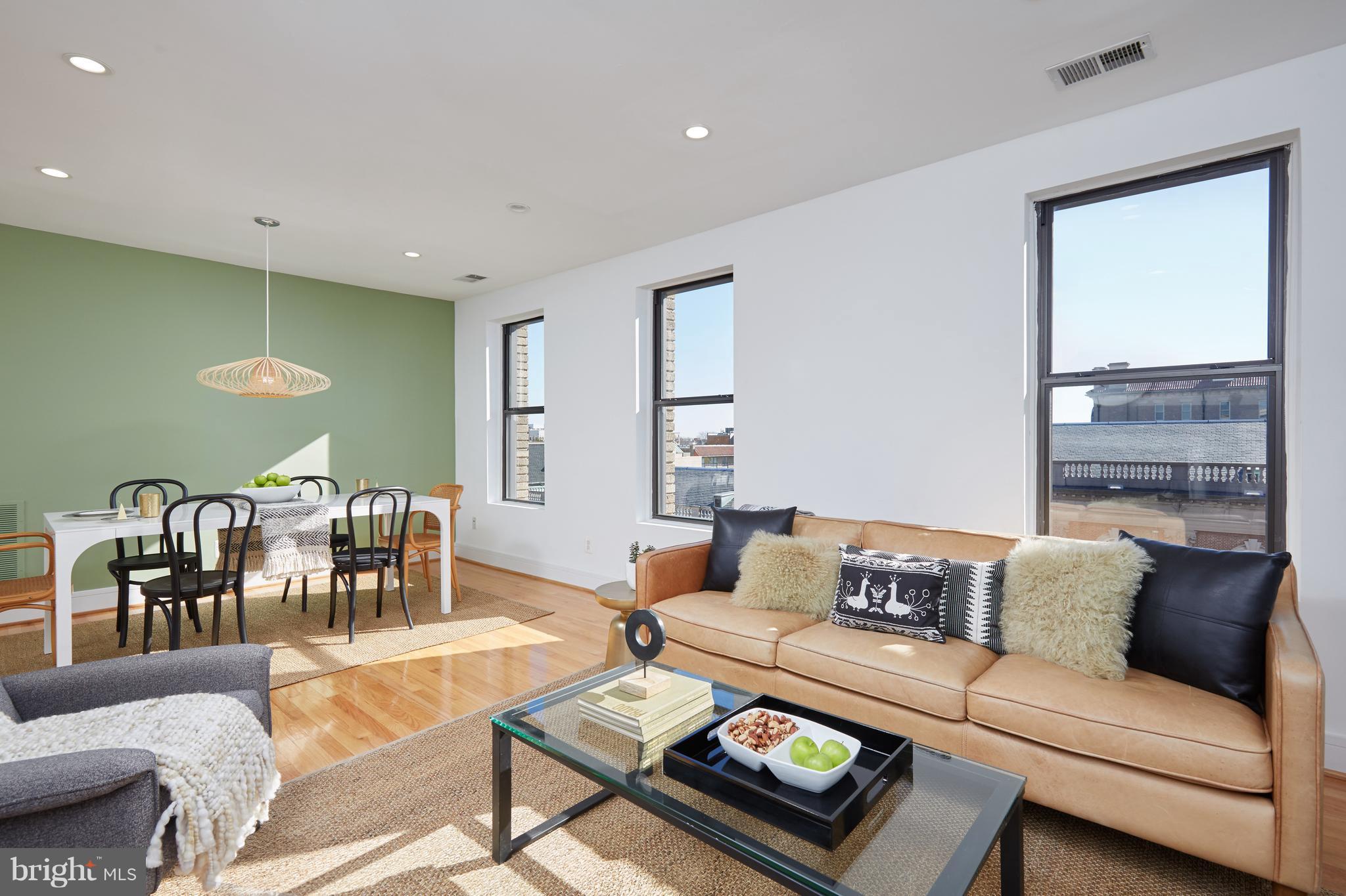 2901 16th Street Northwest, Unit 504 Washington, DC 20009 - Photo 15 of 30 Living Room with South-Facing Views