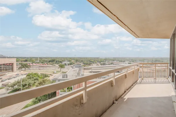 a view of a terrace with skyline