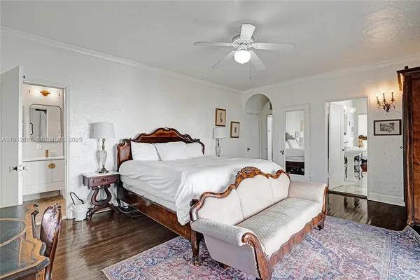 a house with a yard and large trees