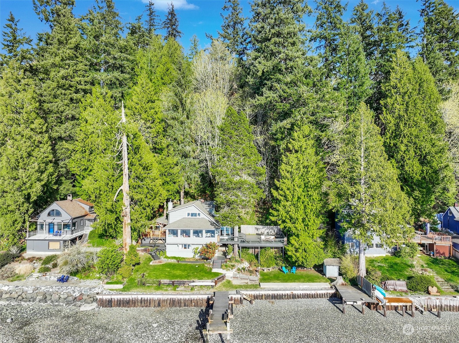 13307 Burma Road Southwest Vashon, WA 98070 - Photo 31 of 39 an aerial view of a house with a yard basket ball court and outdoor seating
