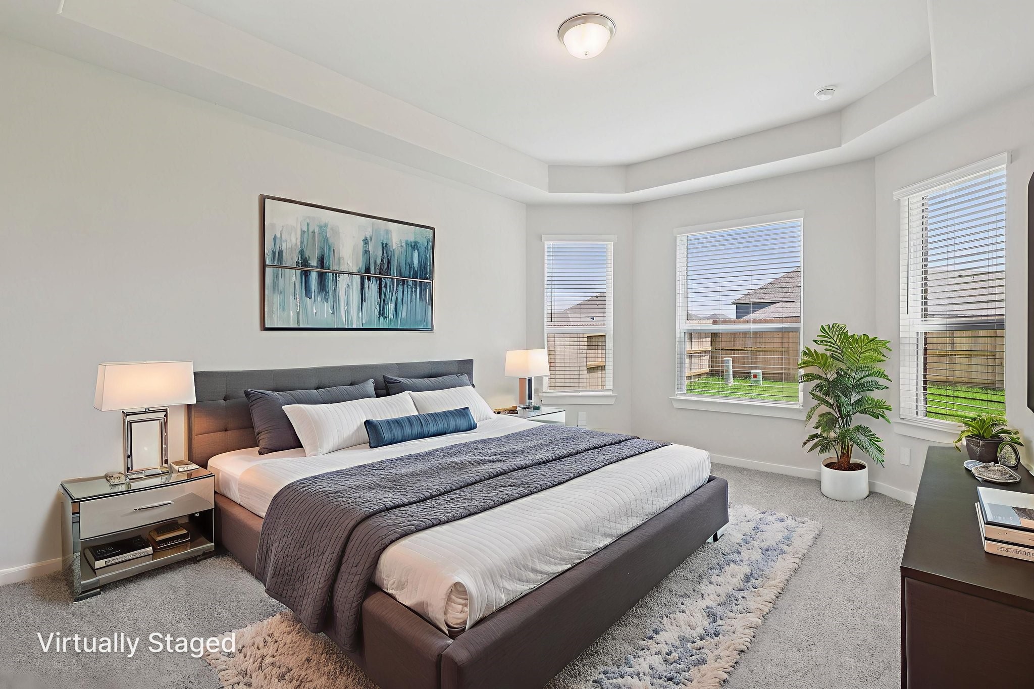 5519 Handlewood Lane Rosenberg, TX 77471 - Photo 17 of 38 a bedroom with bed and a potted plant