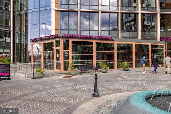 a view of street with sitting area