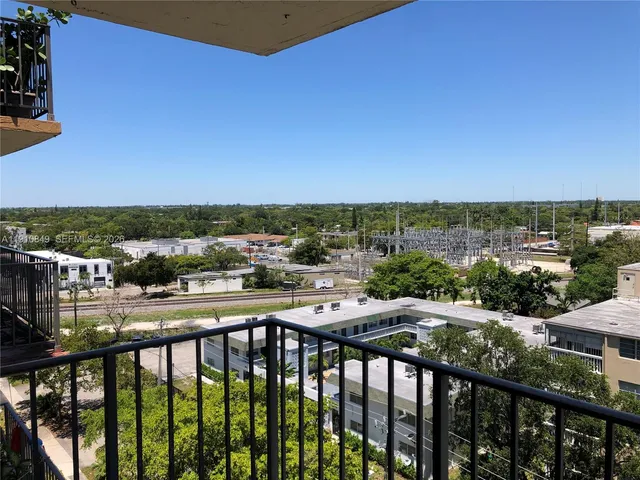 a view of city from a balcony