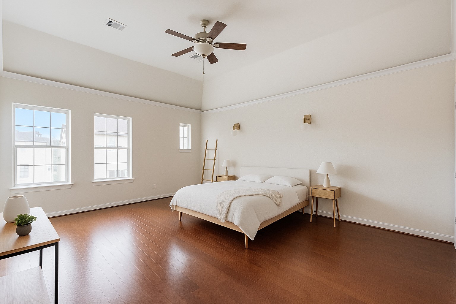 5502 Lunia Lane Houston, TX 77021 - Photo 11 of 15 a bedroom with a bed and a chandelier