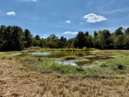 a view of a golf course with a lake