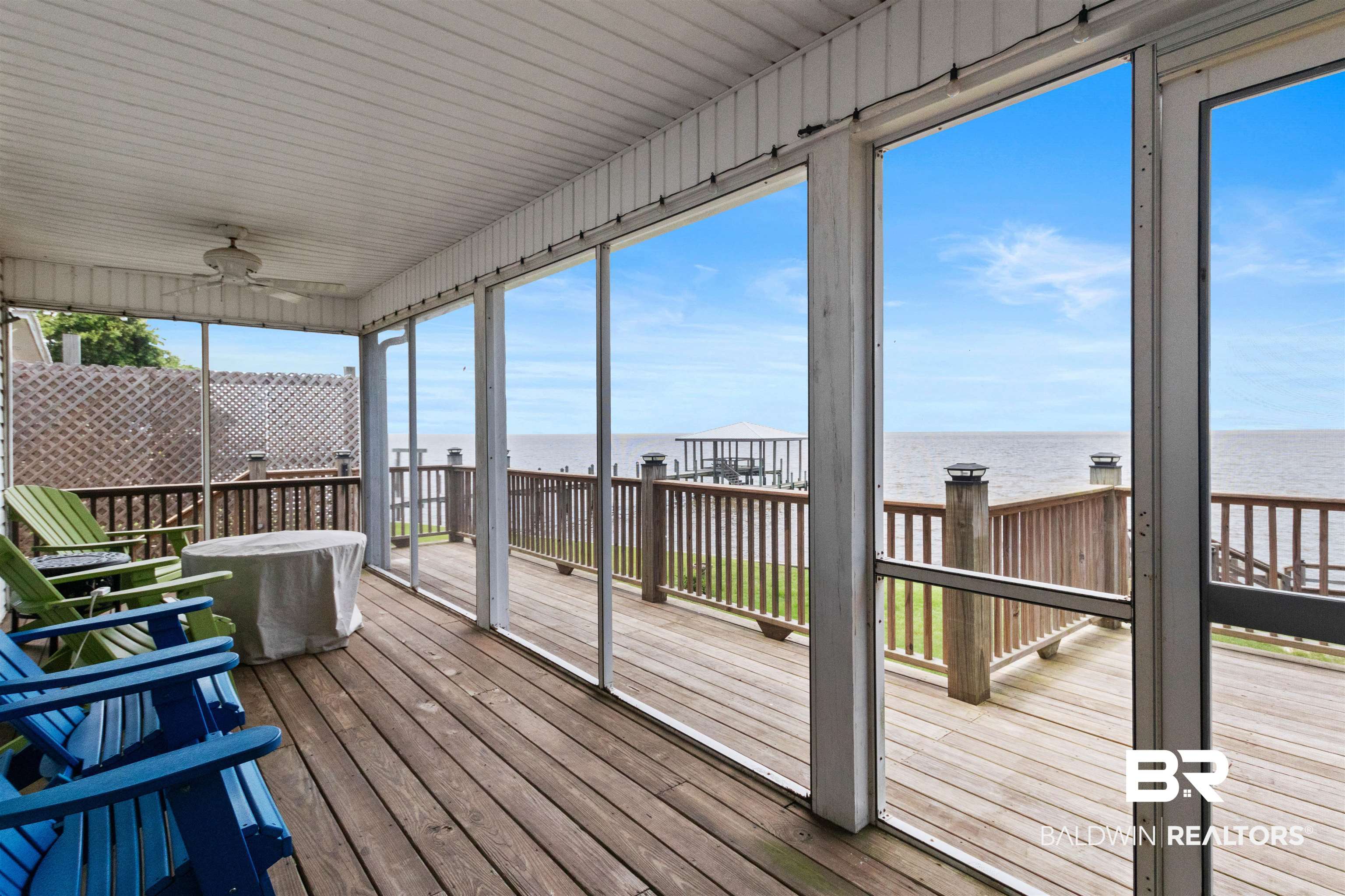 9581 South Bay Street Foley, AL 36535 - Photo 24 of 44 Screened-in porch featuring a wood-finish floor and a ceiling fan