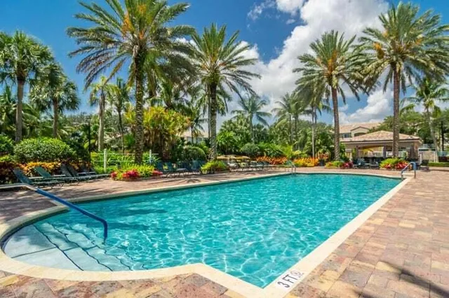 a view of outdoor space yard and swimming pool