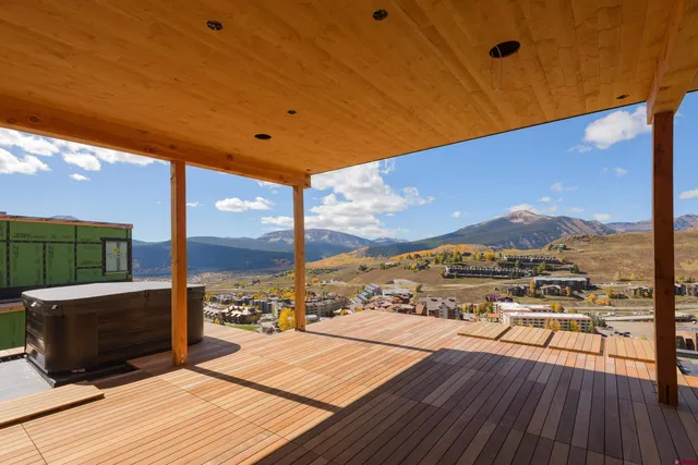a view of a balcony with an ocean view
