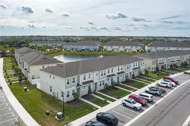 an aerial view of a balcony with outdoor space