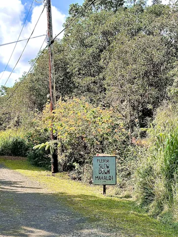 a view of a street with a building in the background