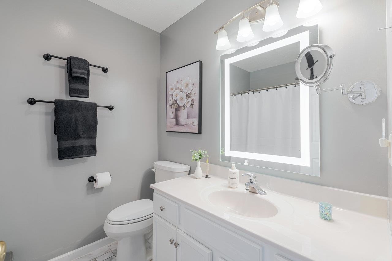 3035 Taylor Spring Lane Harrisonburg, VA 22801 - Photo 27 of 55 a bathroom with a sink a toilet and mirror