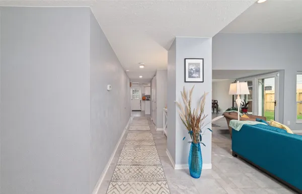 a living room with furniture