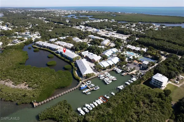 an aerial view of a house