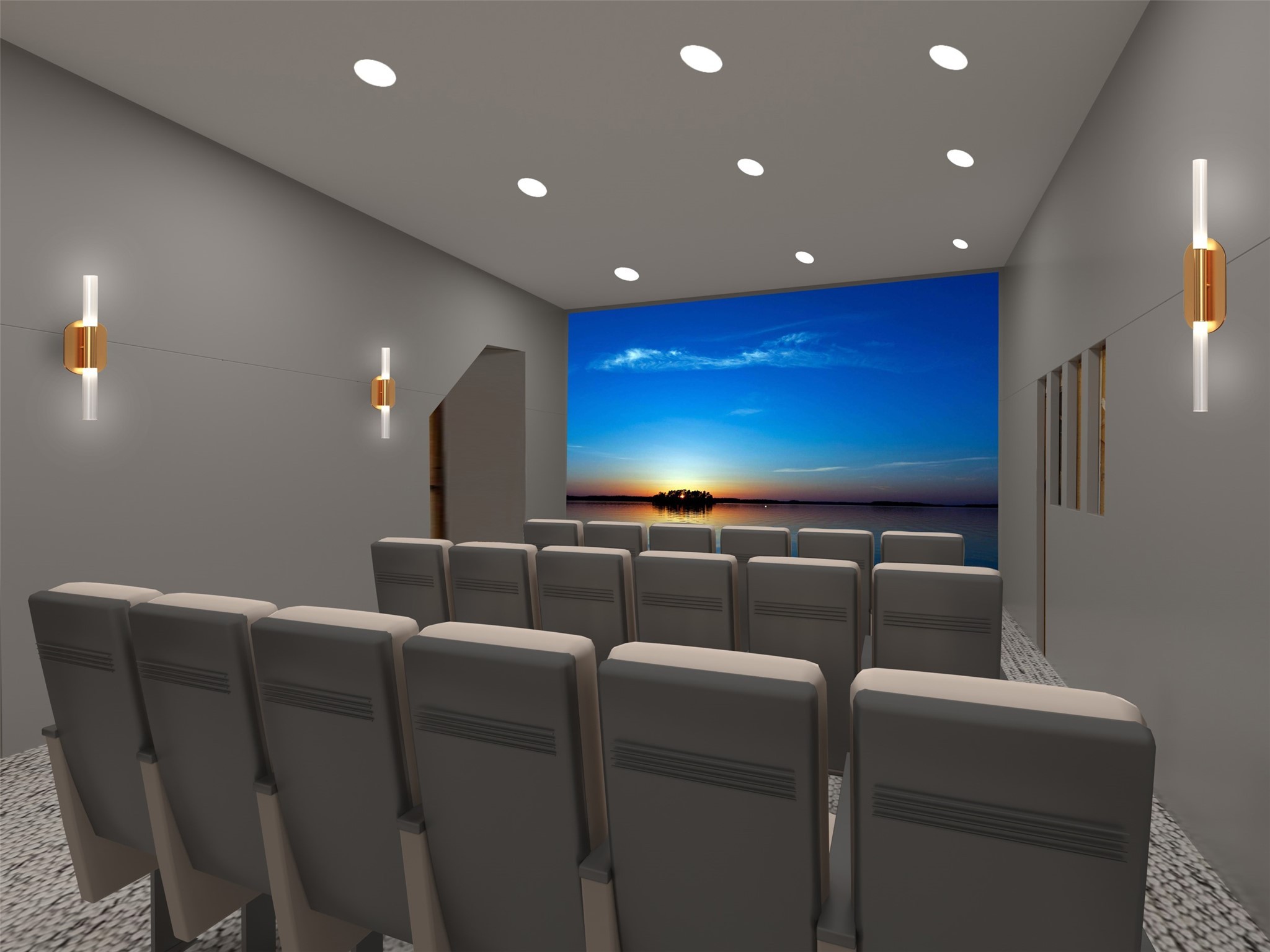 6914 Sandwedge Point Court Spring, TX 77389 - Photo 43 of 50 a media room with lots of chairs and a projector screen