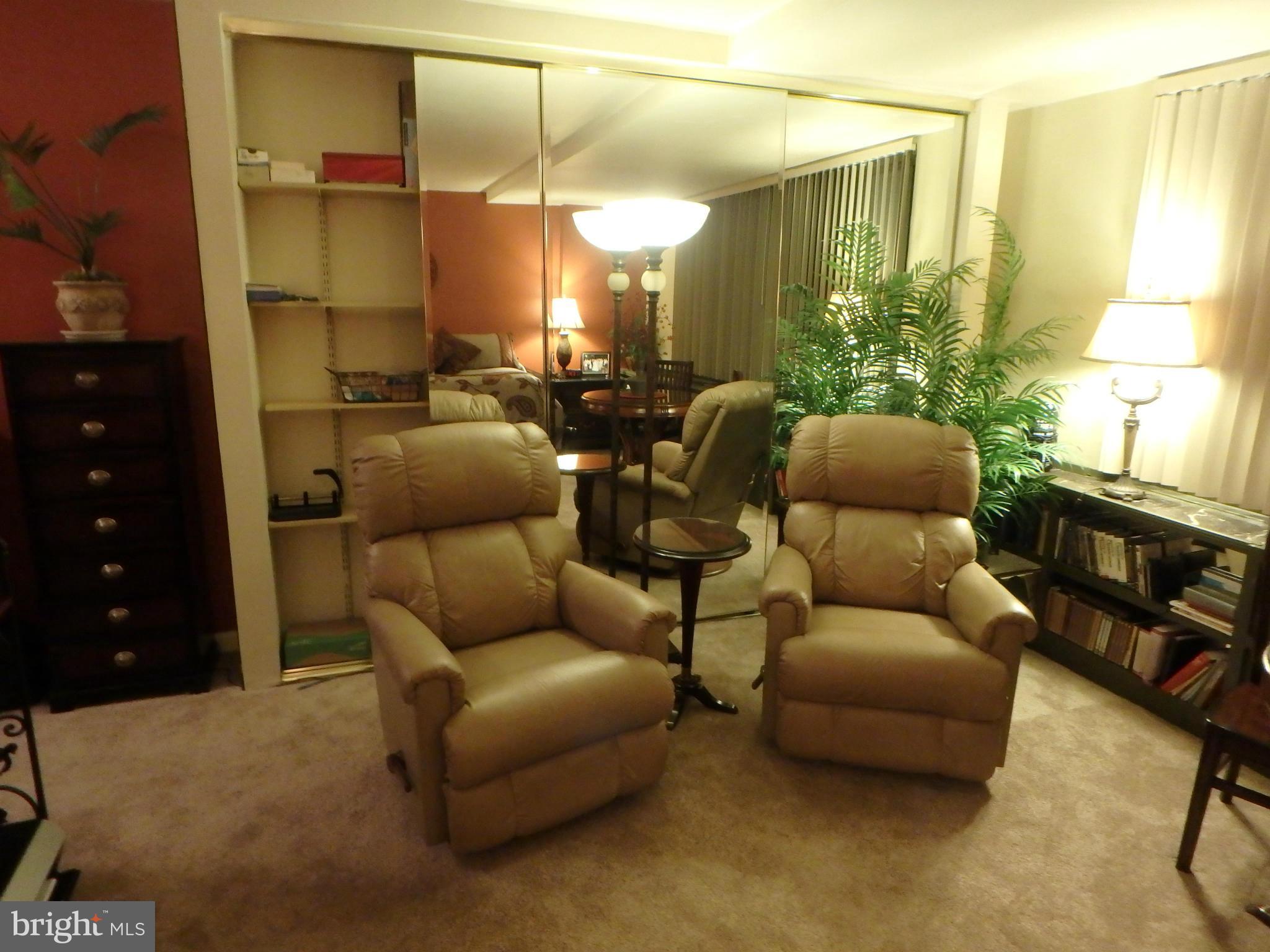 1011 Arlington Boulevard, Unit 627 Arlington, VA 22209 - Photo 12 of 28 Living Room BUILT-IN 12 FT MIRROR WALL STORAGE ARE