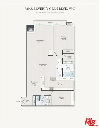 $1,349,000 | 1520 South Beverly Glen Boulevard, Unit 507, Los Angeles, CA 90024