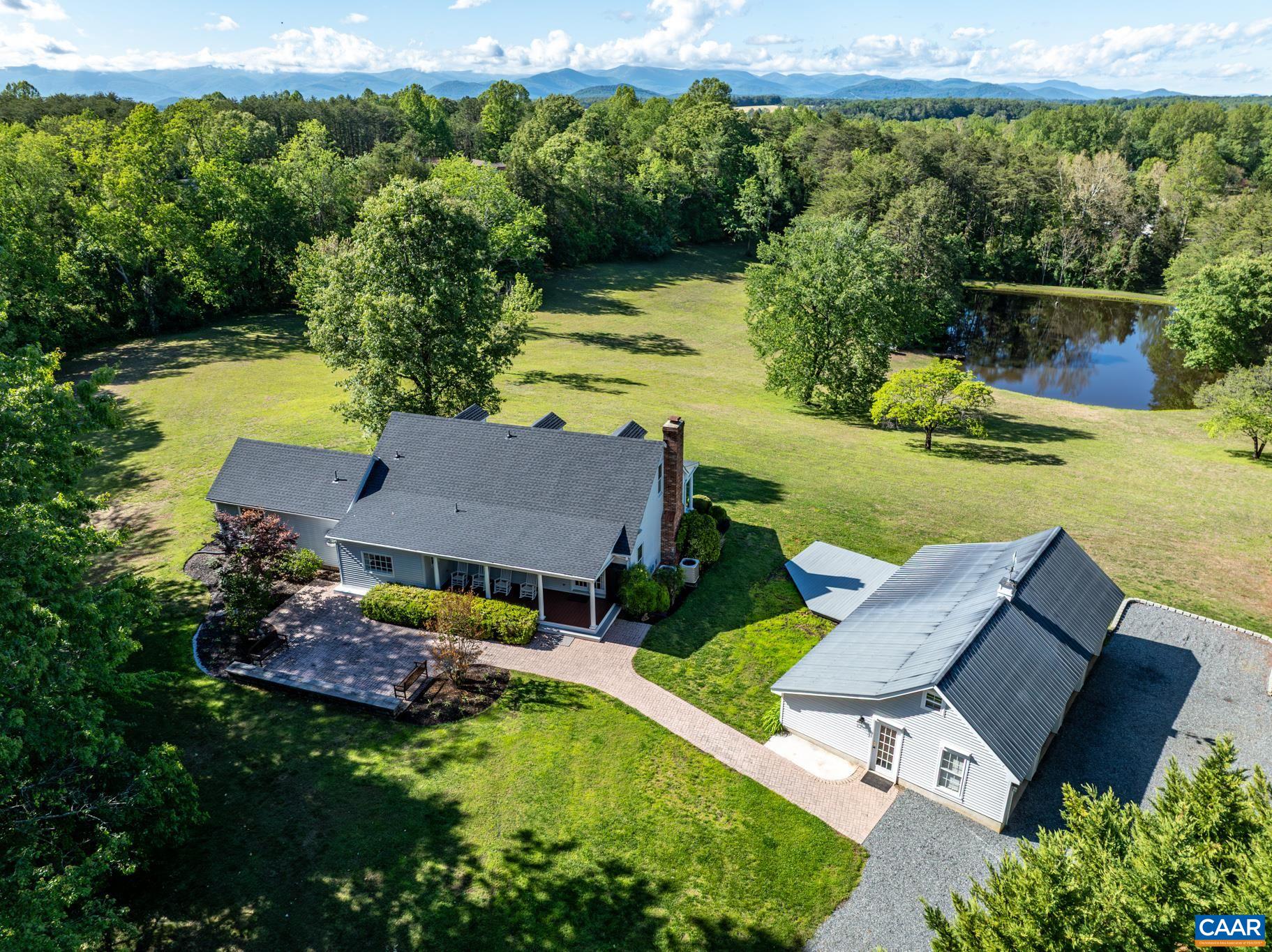 480 Dawsonville Road Barboursville, VA 22923 - Photo 3 of 55 an aerial view of a house with swimming pool garden and patio