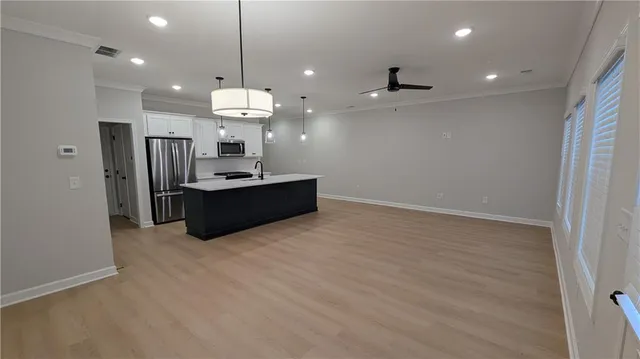 a view of a room with racks on the wall