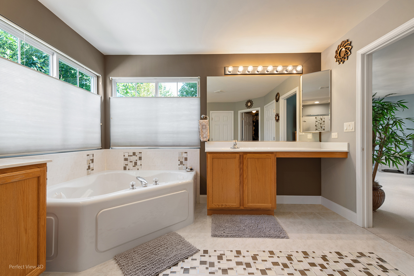 2733 Berman Road North Aurora, IL 60542 - Photo 17 of 24 a bathroom with a bathtub a mirror a sink and vanity